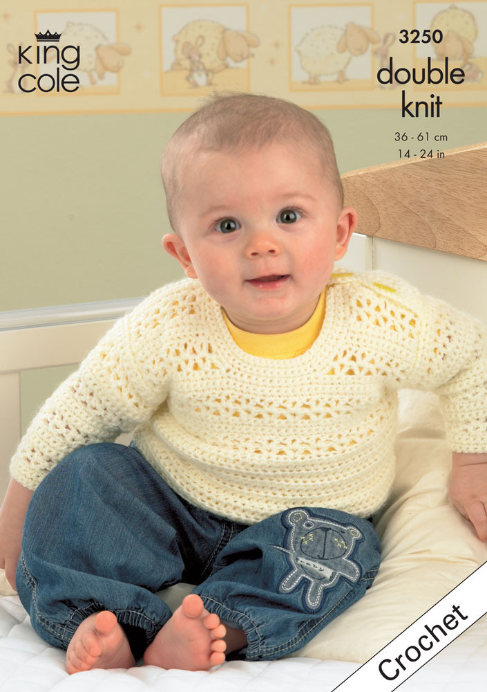 Crochet Cardigan Bolero Waistcoat & Sweater in King Cole Comfort DK - 3250 - Leaflet