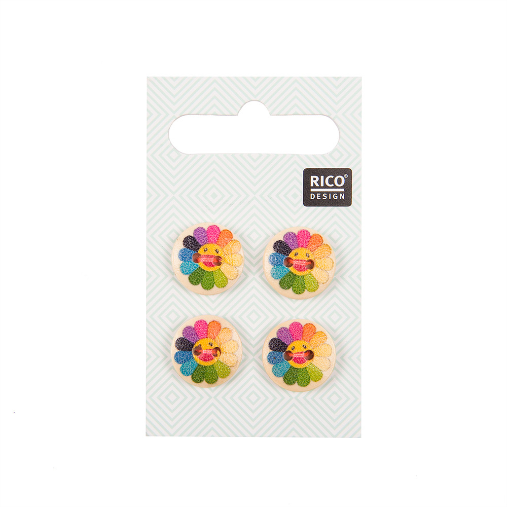 Rico Buttons With Colorful Sunflowers
